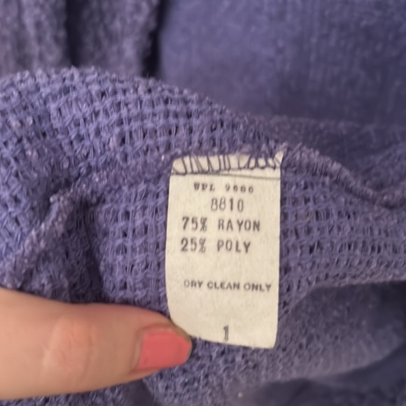 Vintage Nathan Road Boucle long sleeve purple sweater with removable tie - Picture 3 of 8